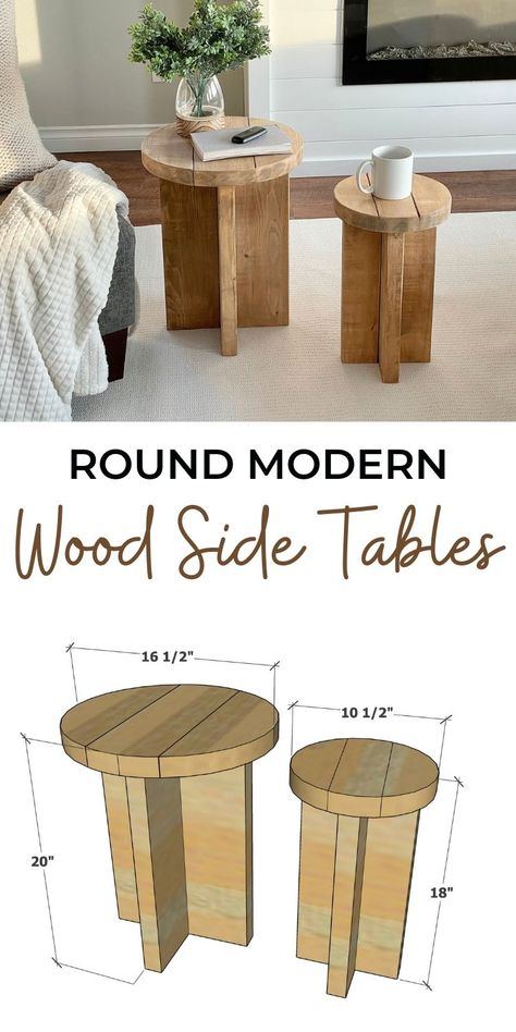 X End Table Diy, Diy Couch End Table, Black And White Decor With Wood Accents, Diy Wood Presents, Rustic End Tables Diy, Diy End Tables Easy Living Room, Wood Working Ideas For Beginners, Diy Side Table In Living Room, 1x6 Wood Projects Diy