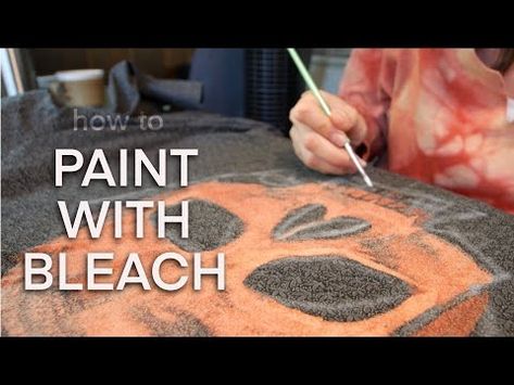 how to PAINT YOUR CLOTHES with BLEACH - YouTube Paint With Bleach On Clothes, Draw With Bleach On Clothes, How To Draw With Bleach On Clothes, Bleach Painting Tutorial, How To Paint With Bleach On Clothes, Diy Bleach Paint Shirt, Paint With Bleach T Shirts, Painting On Clothes With Bleach, How To Bleach Paint A Shirt