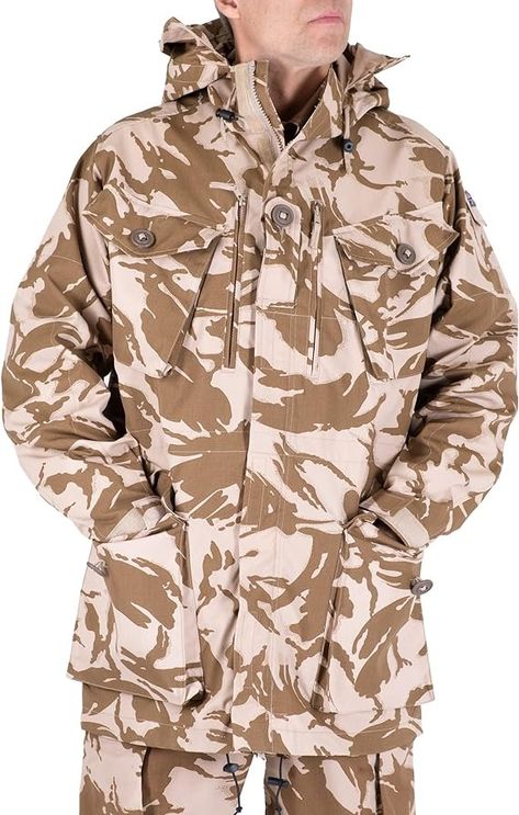 British Army Mens Military Jacket Original Hooded Desert Camouflage Military Surplus Gear Windproof & Breathable at Amazon Men’s Clothing store Desert Camouflage, Mens Military Jacket, Combat Uniforms, Camouflage Jacket, Military Surplus, British Army, Military Jacket, Clothing Store, Camouflage