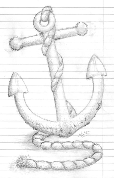 How To Draw An Anchor, Anchor Drawing, Boots Drawing, Anchor Drawings, Pencil Sketches Easy, Wave Drawing, Tumblr Drawings, Mermaid Drawings, Drawing Tutorial Easy