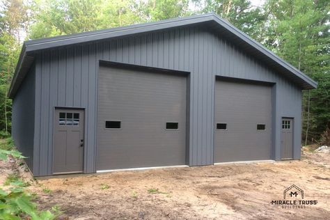 Metal Shop Plans, 20x30 Shop Ideas, Shop Siding Ideas, Detached Shop Garage, Garage Shop Gym, Garage Shop Ideas Design, Exterior Shop Colors Metal Buildings, Diy Workshop Building, Detached Metal Garage Ideas