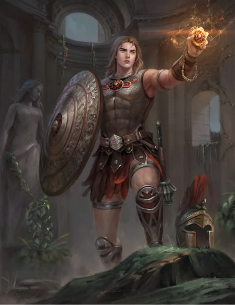 Greek Soldier, Roman Characters, Roman Warriors, Greek Warrior, Rpg Characters, Knight Art, Dungeons And Dragons Characters, Dnd Art, Fantasy Male