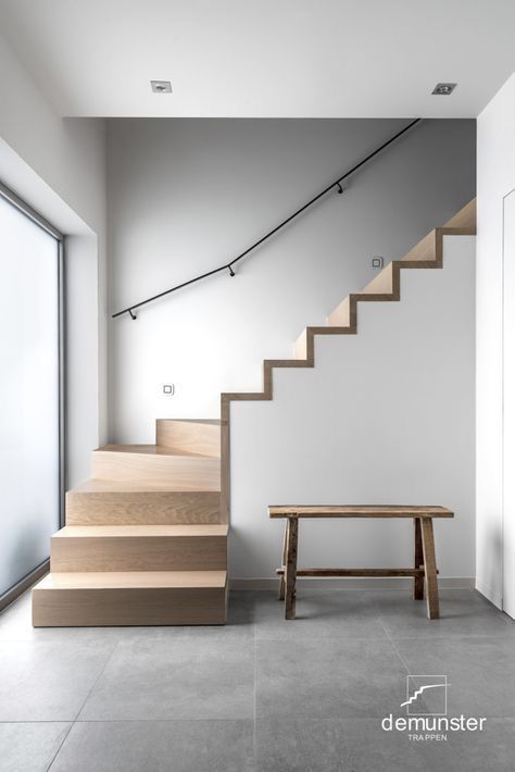 Cool Stairs Ideas, Stairs Wood Modern, Stairs Modern Design, Modern Wood Stairs, Wood Stairs Ideas, Stairs Modern, Stairs Wood, Round Stairs, درج السلم