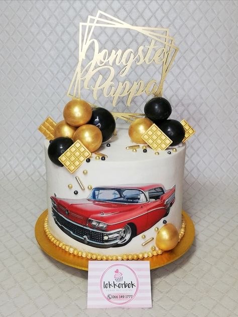 Vintage car cake Vintage Car Birthday Party For Men, Low Rider Cake, Classic Car Cakes For Men, Vintage Car Cakes For Men, Car Cakes For Men Birthdays, Cake For Car Lover, Classic Car Cake, Vintage Car Cake, Car Cakes For Men