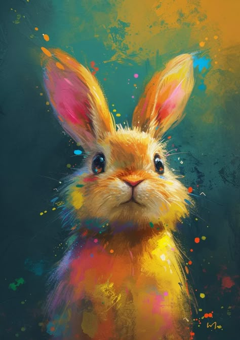 🚀🎁Get Aesthetic Midjourney Prompts - Follow Link in my Bio🚨🔗 Bunny Acrylic Painting, Oil Pastel Animals, Cute Donkey Drawing Art, Bunny Paintings, Cats Art Drawing, Bunny Watercolor, Baby Animal Drawings, Illustration Animals, Bunny Painting