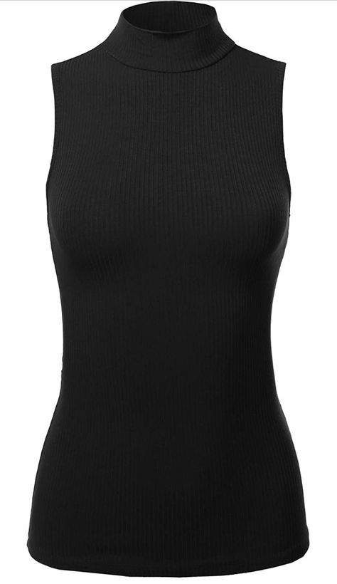 Minimalism Fashion, Rib Tank Top, Mock Turtle Neck, Sleeveless Mock Neck, Mock Turtle, Mock Neck Top, Ribbed Tank Tops, Mock Turtleneck, Cami Tanks