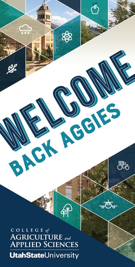 USU College of Agriculture Welcome Banners College Banners Ideas, College Banner Design, Billboard Inspiration, College Banner, Welcome Banners, College Poster, Professional Poster, Email Ideas, Ra Ideas