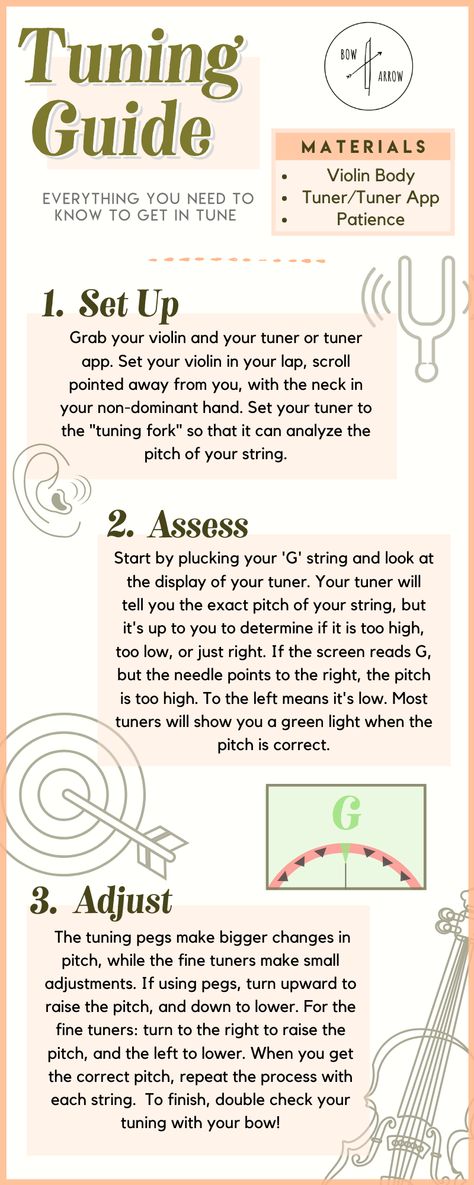 Don't freak out. It's not as hard as you think!! Violin Tuning, Tuning Fork, The Violin, Trust Your Instincts, Bow And Arrow, Learning Process, Learning Resources, Trust Yourself, The Process