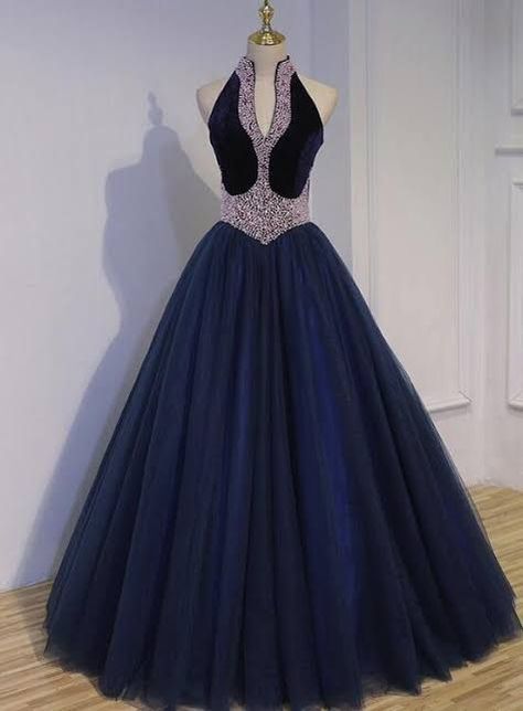 Dark Blue Evening Dress, Prom Dress Dark Blue, Navy Blue Ball Gown, Prom Dress Dark, Blue Evening Dress, Dress Dark Blue, Blue Ball Gowns, Long Formal Gowns, Color Rush