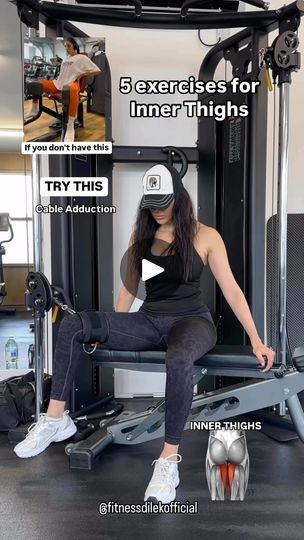 20K views · 618 reactions | No hip adductor machine? No problem 😉 

if you don‘t have a adductor machine at your gym, Try these 5 exercises instead.👇🏻

1️⃣ Cable Adduction
2️⃣ Row Machine
3️⃣ Cable Single Leg Adduction
4️⃣ Copenhagen Plank Adductions
5️⃣ High Cable Inner Thigh Pull

Hope this helps 🤍

Cc @fitnessdilekofficial 

#adductor #adductors #innerthighs #innerthighworkout #exercise #alternative #workout #workouttips #fitnesstips #gymtips | Dilek Akmergiz Cable Adduction, Copenhagen Plank, Adductor Exercises, Cable Workout, Inner Thigh Workout, Cable Machine, Gym Tips, Legs Workout, Inner Thigh