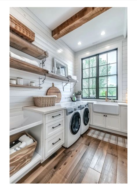 Mud Room Laundry Room Combo, Laundry Room Decor Diy, Modern Farmhouse Laundry Room, Laundry Room/mud Room, Pantry Laundry Room, Laundry Room Sink, Laundry Room Closet, Dream Laundry Room, Pantry Laundry