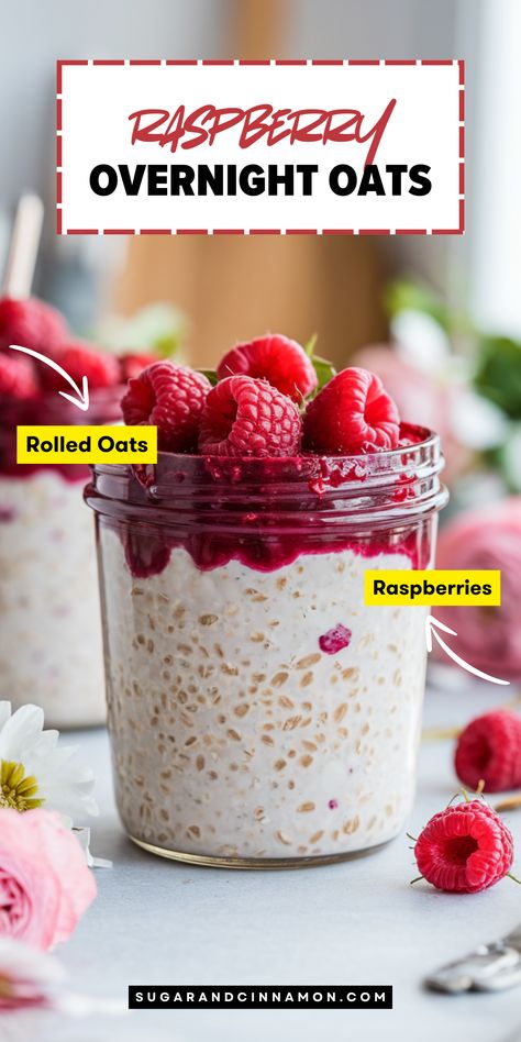 Elevate your breakfast game with Raspberry Overnight Oats! 🌟🥣 This deliciously simple recipe features layers of oats and ripe raspberries for a refreshing morning treat. Ideal for meal prepping! Be sure to save this pin to revisit later for your healthy breakfast ideas! 🍇💪 Raspberry Overnight Oats Healthy, Overnight Oats Raspberry, Fruit Overnight Oats, Oats Yogurt, Raspberry Overnight Oats, Blondie Dessert, Vanilla Overnight Oats, Quick And Healthy Breakfast, Breakfast Inspiration