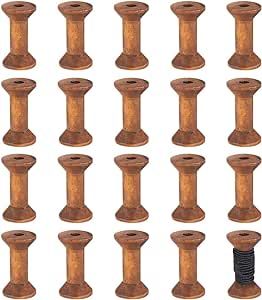 BENECREAT 20Pcs Antique Wooden Empty Spools, 1.57" Empty Thread Spools Wooden Ribbon Spools Bobbins for Wire Weaving Arts DIY Wood Projects Crochet Yarn Holder, Wooden Spool Crafts, Ribbon Storage, Spool Crafts, Leather Embroidery, Wood Spool, Yarn Holder, Household Sewing, Wooden Organizer