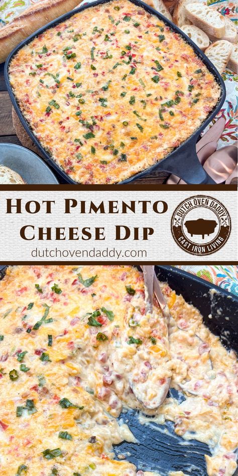 A southern staple now served warm, this Hot Pimento Cheese Dip is a delicious appetizer that after the first bite, the creamy texture of this cheese dip will have you marking it as one of your new favorite recipes. Hot Virginia Dip, Best Hot Dips For Parties, Hot Pimento Cheese Dip Recipe, Pimento Cheese Appetizer Ideas, Hot Dips For Parties Crock Pots, Hot Pimento Cheese Dip, Hot Cheese Dip Recipes, Hot Dip Recipes, Pimento Cheese Dip Recipe