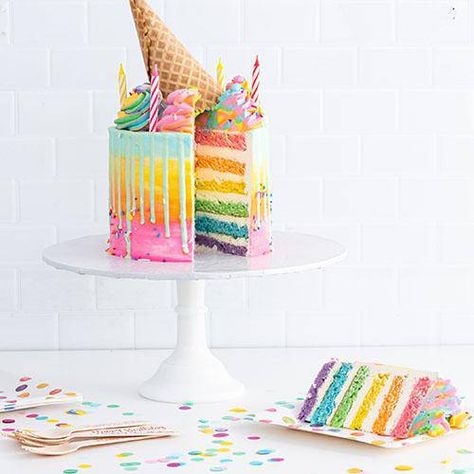 Pride – Sweet E's Bake Shop Fluffy Vanilla Buttercream, Magical Cake, Fluffy Vanilla Cake, Rainbow Frosting, Frosting Colors, Rainbow Ice Cream, Pastel White, Rainbow Birthday Cake, Elsa Birthday