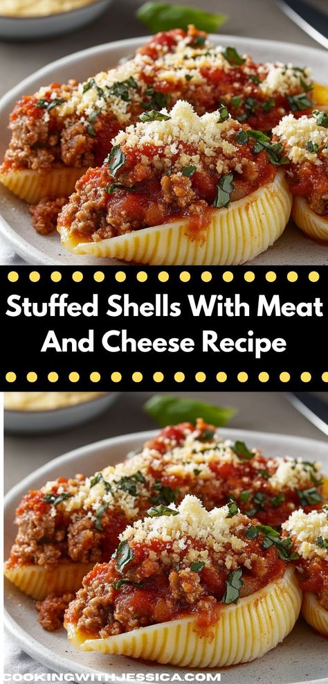 Searching for a delightful meal that pleases all ages? These stuffed shells combine rich flavors and simple preparation, making them an ideal choice for quick beef dinners. Enjoy a satisfying dinner that everyone will adore! Dinner Ideas Easy Beef, Beef Ground Recipes, Tasty Ground Beef Recipes, Simple Ground Beef Recipes, Baked Stuffed Shells, Delicious Ground Beef Recipes, Stuffed Shells With Meat, Quick Beef Recipes, Ground Beef Meals