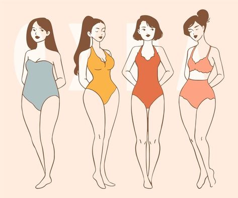 Female Body Shapes, Body Shapes Women, Types Of Body Shapes, Body Type Drawing, Hourglass Body Shape, Body Template, Body Shape Drawing, Body Types Women, Female Drawing