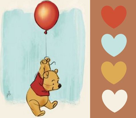 Winnie the Pooh Bear Colour Palette Winnie The Pooh Color Pallet, Winnie The Pooh Colour Palette, Winnie The Pooh Colors, Winnie The Pooh Color Scheme, Winnie The Pooh Color Palettes, Colour Association, Disney Palette, Blanket Colors, Starting An Etsy Business