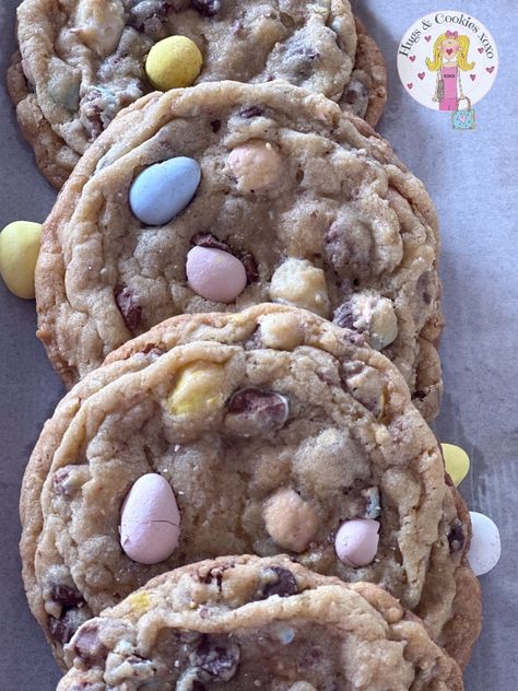 Cadbury Egg Chocolate Chip Cookies Cadbury Egg Cookies, Cadbury Cookies, Cadbury Mini Egg Cookies, Mini Eggs Cookies, Egg Chocolate, Egg Cookies, Cadbury Eggs, Flour Bakery, Cookie Sandwich