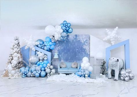 Winter Wonderland Party Balloons, Winter Wonderland Balloon Backdrop, Winter Balloon Decorations, Winter Wonderland Balloon Decorations, Winter Wonderland Backdrop Ideas, Winter Wonderland Balloon Arch, Winter Wonderland Balloons, Frozen Balloon Decorations, Winter Balloons