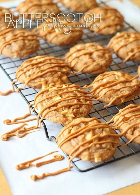 Butterscotch Apple Pudding Cookies | The Best Homemade Cookies Easy Homemade Cookie Recipes, Butterscotch Cookies Recipes, Apple Pudding, Easy Homemade Cookies, Cookies And Cups, Butterscotch Cookies, Pudding Flavors, Best Sugar Cookie Recipe, Butterscotch Pudding