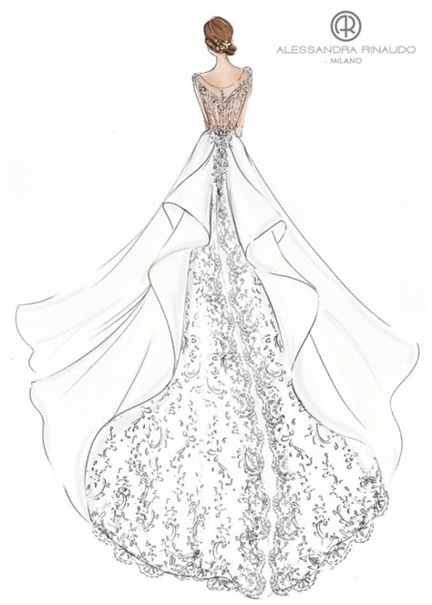 Wedding Dress Drawing Reference, Fashion Design Sketches Wedding Dress, Embroidery Wedding Dress, Wedding Gown Sketches Design, Ballgown Sketch Dress Designs, Bridal Wear Illustration Sketch, Wedding Gown Sketch, Ball Gown Sketches Illustration, Wedding Gowns Illustrations