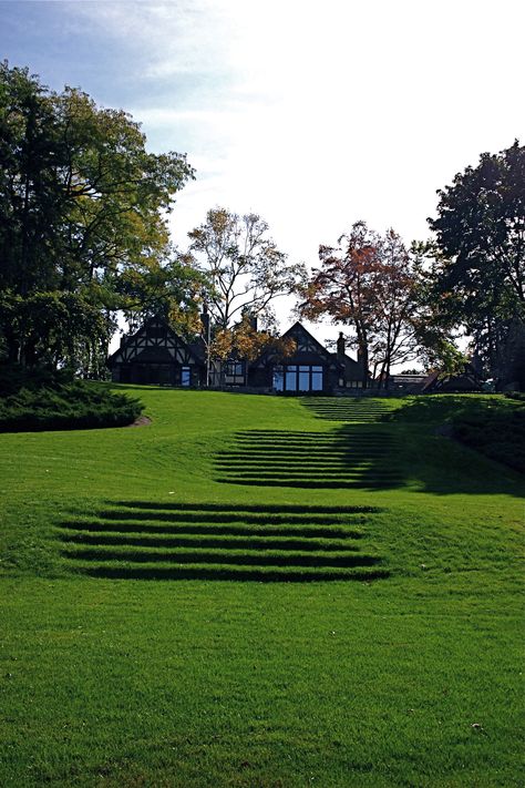 House On A Steep Slope, Sloping Lot Landscaping, Grass Stairs Landscaping, Slide On Sloped Yard, Tiered Backyard Ideas Sloped Yard, Sloped Side Yard, Hill Landscaping Ideas, Landscaping Hillside, Garden On A Slope