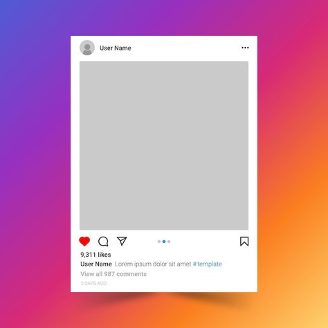 Vector social media instagram post templ... | Premium Vector #Freepik #vector #instagram-square #phone-post #social-media-instagram #instagram Social Media Instagram Feed, Ig Post Template, Homecoming Inspo, Instagram Props, Instagram Square, About Social Media, Sketchbook Art, Box Template, Insta Posts