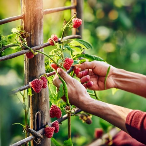 Do Raspberries Need a Trellis? - Peaceful Patch - Gardening for Health Raspberry Arch Trellis, Trellis For Raspberries, Raspberry Trellis Ideas Diy, Raspberry Bush Trellis, Raspberry Bushes Trellis, Rasberry Trellis, Raspberry Trellis Ideas, Berry Trellis, Backyard Screen