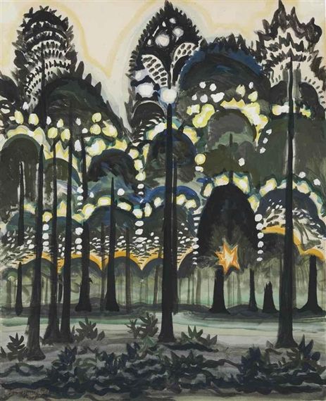 Charles Burchfield - Sunrise in the Forest, 1917 Charles Burchfield, American Scene Painting, Have Inspiration, Art Et Illustration, Old Paintings, Art And Illustration, In The Forest, Art Moderne, Nature Scenes