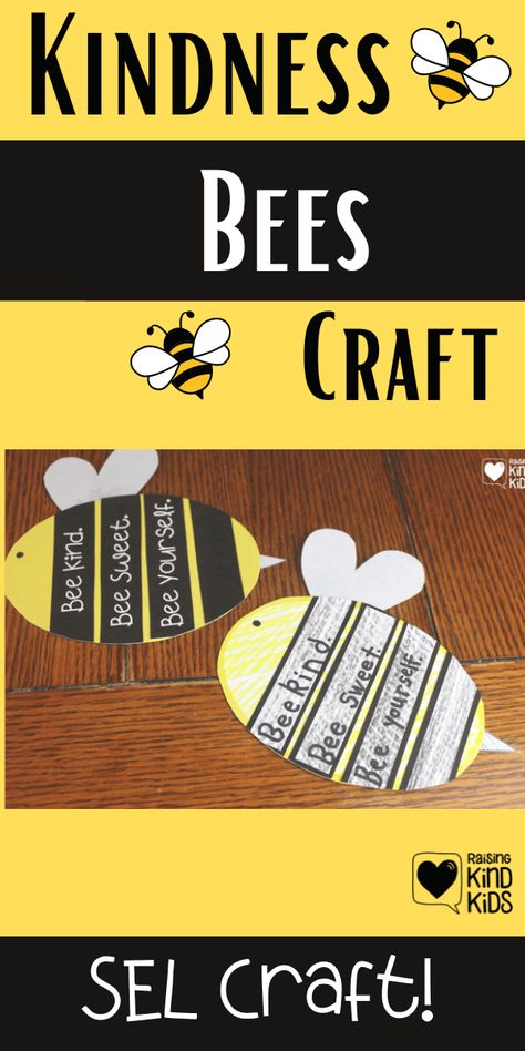 Spring is almost here! Use these kindness bees crafts to help teach social emotional learning and encourage kids to bee kind. These are easy crafts for kids to make! Check out Coffee and Carpool to grab this Kindness Bees Craft Printable now! Bees Crafts, Bee Bulletin Boards, School Readiness Activities, Bees Craft, Bee Craft, Boredom Busters For Kids, Bee Themed Classroom, Bee Activities, School Age Activities