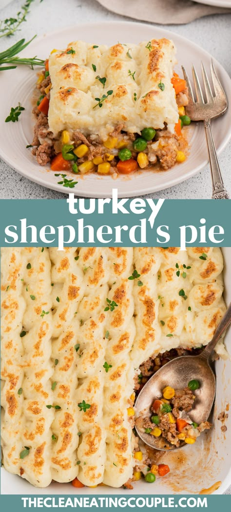 Ideas With Ground Turkey, Best Turkey Shepherds Pie Recipe, Healthy Shepherds Pie Recipe, Savory Turkey Recipe, Ground Turkey With Asparagus, Dinner Turkey Ground, Healthy Turkey Shepards Pie, Shepards Pie Ground Turkey, Healthy Sheppard Pie Recipe