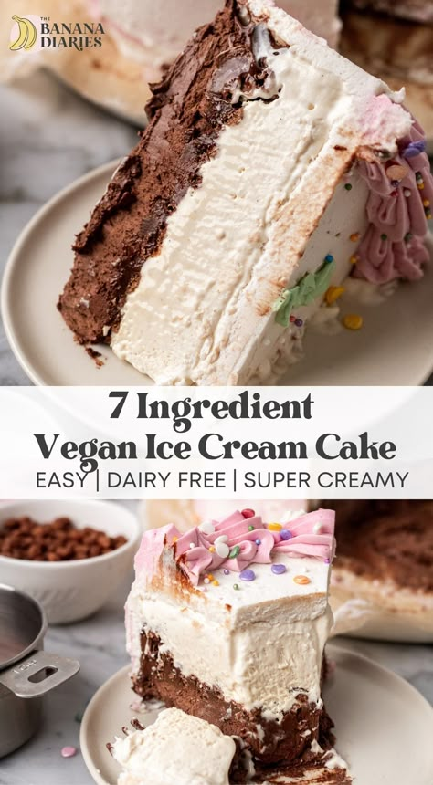 Paleo Ice Cream Cake, Diy Vegan Ice Cream Cake, Gluten Free Dairy Free Ice Cream Cake, Vegan Poke Cake, Vegan Icebox Cake, Raw Vegan Birthday Cake, Vegan Gluten Free Cake Recipes, Dairy Free Homemade Ice Cream, Gluten Free Cakes Recipes