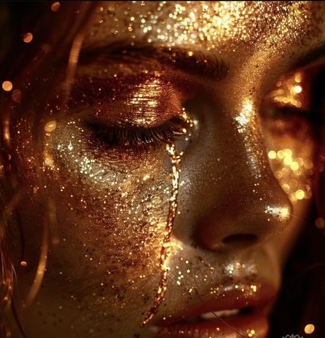 Gold Skin Aesthetic, Honey Core Aesthetic, Gold Makeup Aesthetic, Gold Aestethic, Gold Theme Photoshoot, Sade Style, Ahs Aesthetic, Plated Prisoner, Glow Aesthetic