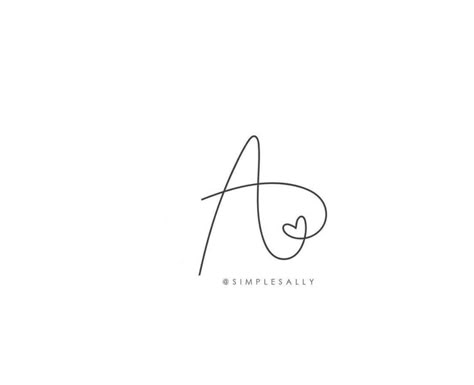 Name Logos Ideas, Letter Tattoos Initials With Heart, Initial A Tattoo, 2 Kids Tattoo Ideas For Moms, Letter A Tattoo Ideas, A Initial Tattoo, Cute Initial Tattoos, A Tattoo Letter, Small Initial Tattoo