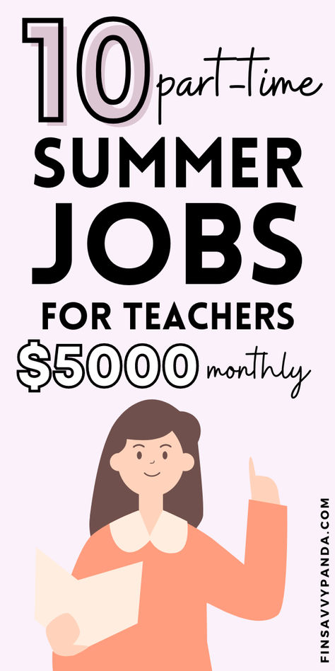 Begin your summer with the best part-time jobs for teachers that pay well. These side hustle ideas, including online business opportunities, can earn you up to 100K with no experience needed. Maximize your summer break with these lucrative options perfect for educators looking to boost their income effortlessly. Summer Jobs For Teachers, Best Part Time Jobs, Summer Classes, Night Jobs, Proofreading Jobs, Online Business Opportunities, Jobs For Teachers, Summer Jobs, Teacher Assistant