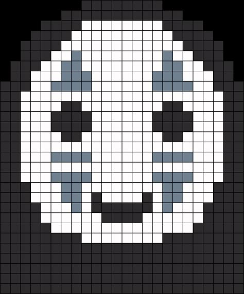 Mon Voisin Totoro - No Face #2 Kandi Cuffs, Melty Bead Patterns, Graph Crochet, Pixel Art Templates, Pony Bead Patterns, Pixel Crochet, Kandi Patterns, Pixel Art Grid, Bead Sprite