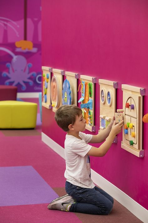 Daycare Room Design, Children Hospital Design, Public Library Design, Kids Backyard Playground, Children's Library, Children Hospital, Interactive Walls, Childrens Library, Kids Library