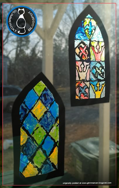 Glimmercat Education: Medieval Stained Glass Craft Medieval Arts And Crafts, Middle Ages History Projects, Mid Evil Crafts, Medieval Crafts For Kids, Medieval Decorations Diy, Medieval Activities, Kingdom Vbs Crafts, Middle Ages Activities, Stained Glass Craft