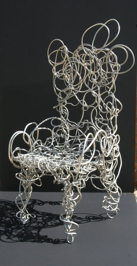 Sculpture Chair, Interesting Chairs, Contemporary Sofa Set, Sculptural Chair, Unique Furniture Design, Wire Chair, Chair Inspiration, Bench Chair, Personal Investigation