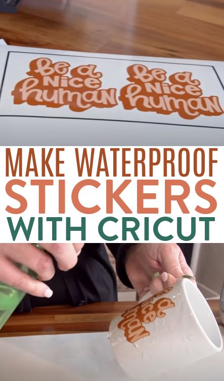 Make Waterproof Stickers with Cricut Waterproof Stickers Diy, Die Cut Stickers Cricut, How To Make Waterproof Stickers With Cricut, How To Make Vynil Stickers On Cricut, Diy Vinyl Stickers Cricut, Cricut Projects Stickers, Waterproof Stickers Cricut, How To Make Vinyl Stickers With Cricut, How To Make Cricut Stickers