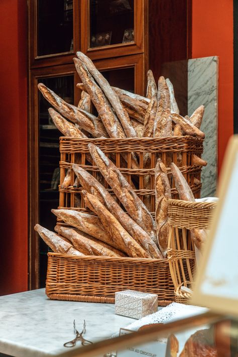 Fresh baguettes bread in wicker basket on table near bakery · Free Stock Photo Bread Basket Display, Bread Display, Baguette Bread, Bakery Ideas, Farm Shop, Bread Basket, Wicker Basket, 30th Birthday, Wicker Baskets