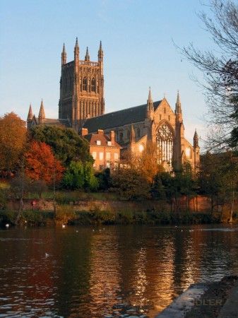 Worcester Cathedral by kevin laidler - Digital Photographer. The cathedral sits on the banks of the River Severn and was built in 1084, Worcestershire, England Worcester Cathedral, Uk Places, River Severn, Religious Photography, England Homes, Castles In England, Famous Castles, Beautiful Churches, Cathedral Architecture