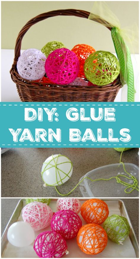 Get back to your roots with this classic craft for a decorative Glue Yarn Ball! With this simple DIY, you can make a ton of them for just a few bucks! Yarn Glue Ornaments, Yarn Balls With Glue, Diy With Balloons, Ball Study Art Preschool, Ball Study Creative Curriculum Art, Yarn Ball Ornaments Diy, Balls Art Activities For Preschool, Creative Curriculum Ball Study Preschool, Preschool Ball Study