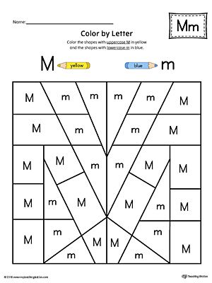 Uppercase Letter M Color-by-Letter Worksheet Worksheet.Fill your child's life with colors! The Uppercase Letter M Color-by-Letter Worksheet will help your child identify the uppercase letter M and discover colors and shapes. Letter M Pictures, Letter M Crafts, Letter M Activities, Letter M Worksheets, Color By Letter, Handwriting Worksheets For Kids, Alphabet Letter Worksheets, Moon Map, Letter Recognition Worksheets