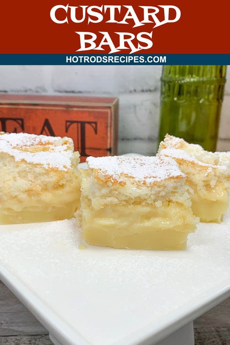 Custard Bars Desserts, Canned Custard Recipes, Classic Vanilla Custard Bars, Devon Custard Desserts, Vanilla Custard Bars With Puff Pastry, Vanilla Custard Cream Squares, Vanilla Custard Bars, Custard Bars Recipe, Custard Squares