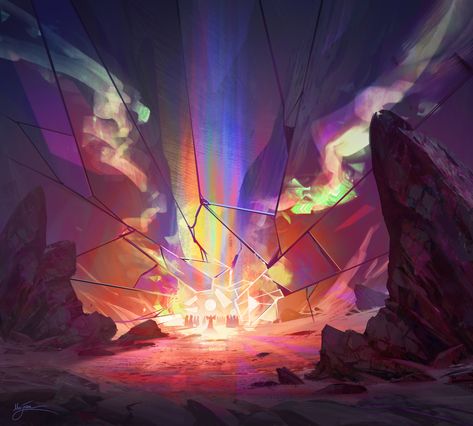 ArtStation - Chromatic Rift, Matteo Marjoram New Retro Wave, Fantasy Setting, Fantasy Places, Kesha, Fantasy Art Landscapes, Marjoram, Fantasy Concept Art, Arte Fantasy, 판타지 아트