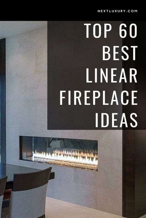 Not every fireplace must necessarily be relegated to the days-of-old estate model.While the grand sculpted stone certainly holds a place in the palatial monument, what if your modern domicile demands an equally updated take on this timeless household necessity? #nextluxury #homedesign #homedecor #homedecorideas Liner Fireplace With Tv Above, Linear Fireplace Design Ideas, Modern Tile For Fireplace, Fireplace Ideas Modern Contemporary Stone, Horizontal Gas Fireplace, Gas Fireplace Modern Design, Linear Fireplace With Vaulted Ceiling, Linear Fireplace Ideas Stone, Gas Linear Fireplace With Tv Above