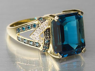 10K Gold Barehipani Topaz with Blue & White Diamond Ring - Jewelry Television - www.jtv.com White Diamond Ring, Jewelry Television, Jtv Jewelry, Jewelry Rings Diamond, Hell Yeah, Gorgeous Jewelry, Rings Necklaces, Stunning Jewellery, Ring Jewelry