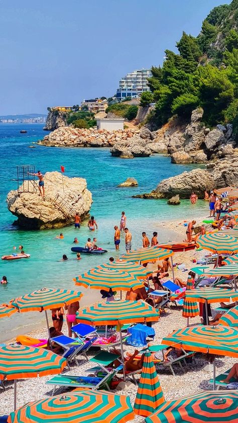 Balkan Summer, Vlore Albania, Coast Pictures, Albania Travel, Europe Aesthetic, Happy New Week, Beach Wallpaper, Beautiful Places To Travel, Beautiful Places To Visit